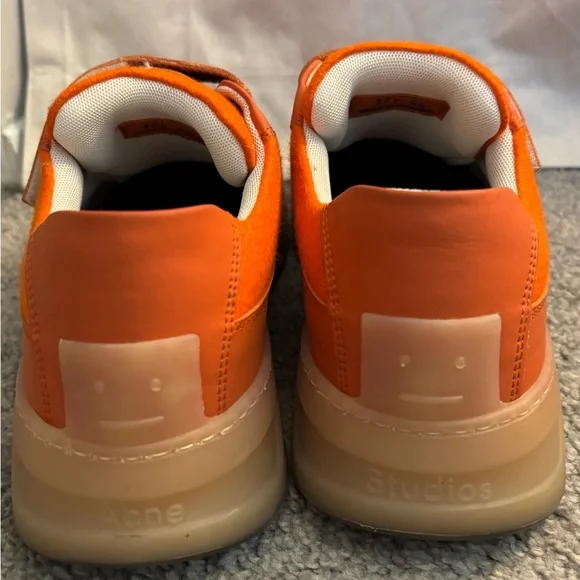 ACNE Studios Perey Orange Velcro Sneakers - Picture 7 of 8